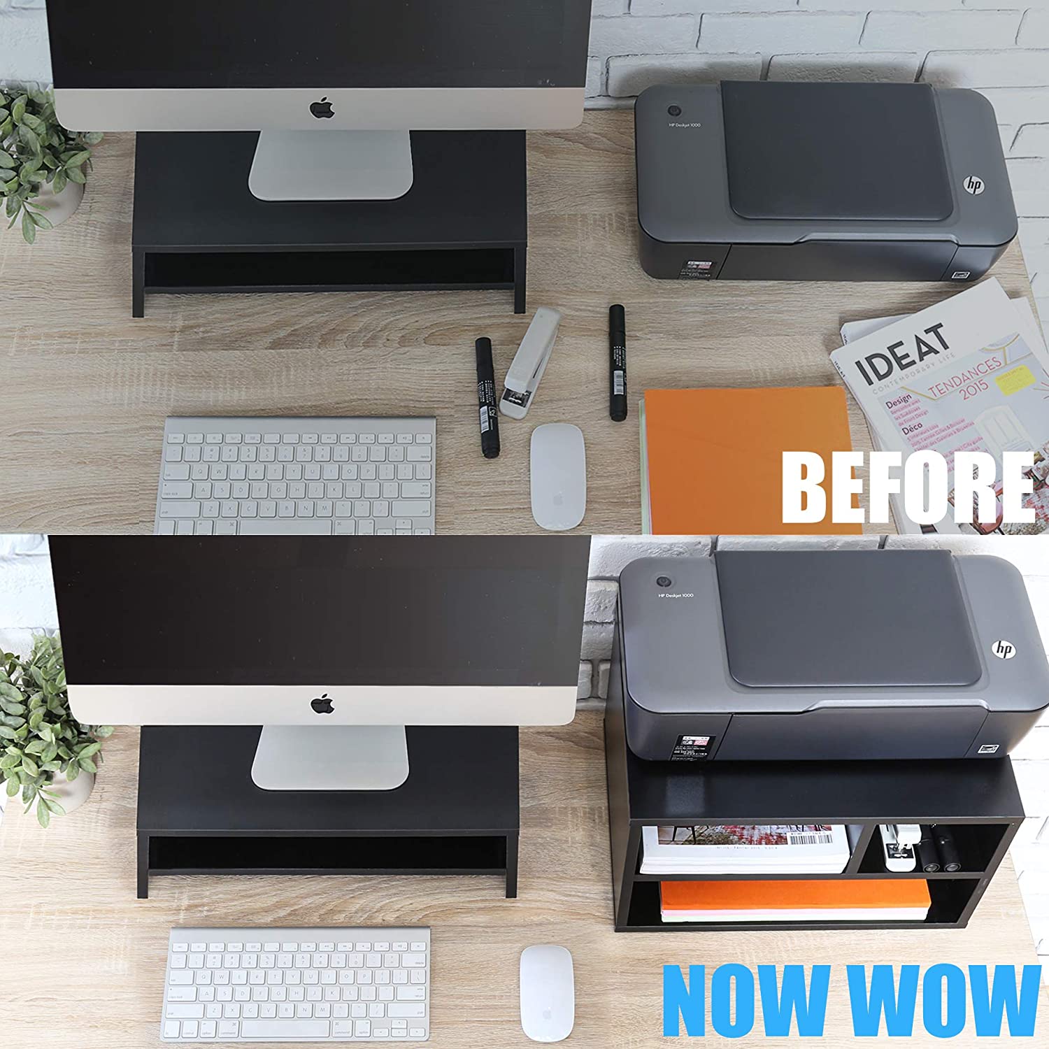 FITUEYES Wood Printer Stands with Storage, Workspace Desk Organizers for Home & Office, Black, DO304001WB FITUEYES Wood Printer Stands with Storage, Workspace Desk Organizers for Home & Office, Black, DO304001WB